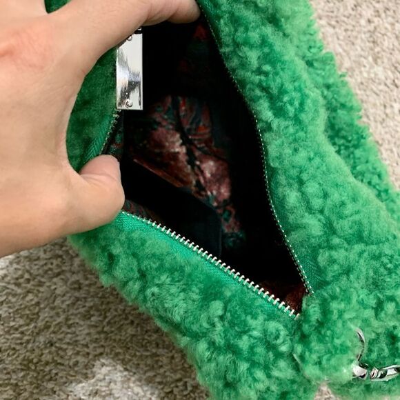 Handmade Genuine Shearling Shoulder Bag/Crossbody & Fox Fur Ball Bag Charm - Picture 13 of 15